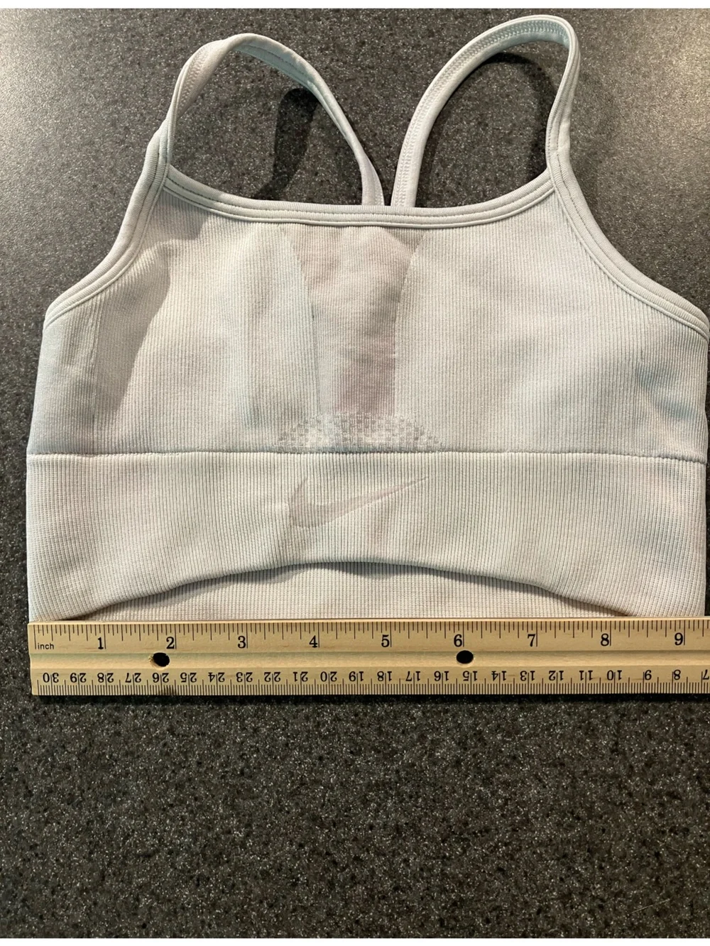 Nike Light Gray Ribbed Strappy Sports Bralette